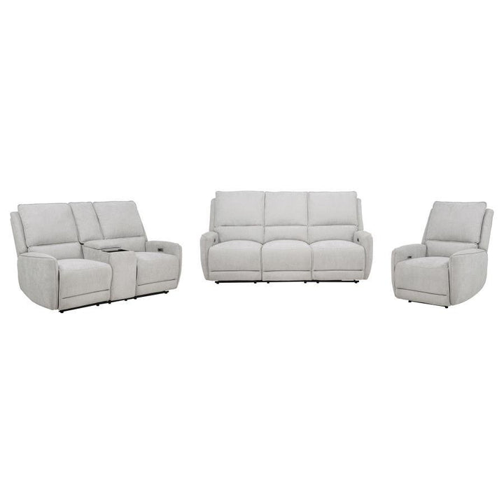 Coaster Furniture Sylmar - 3 Piece Chenille Power Reclining Sofa Set - Dove Gray