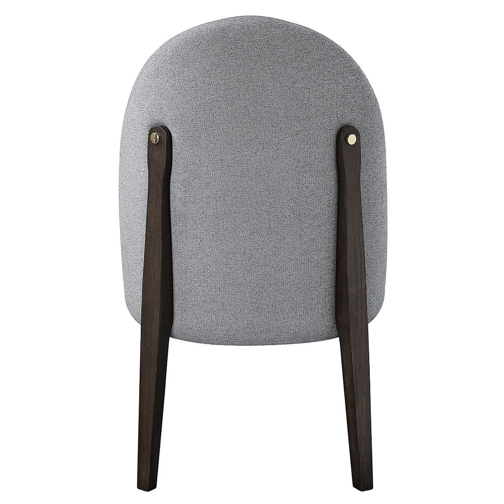 Clayten - Side Chair Set of 2) - Gray Fabric & & Espresso