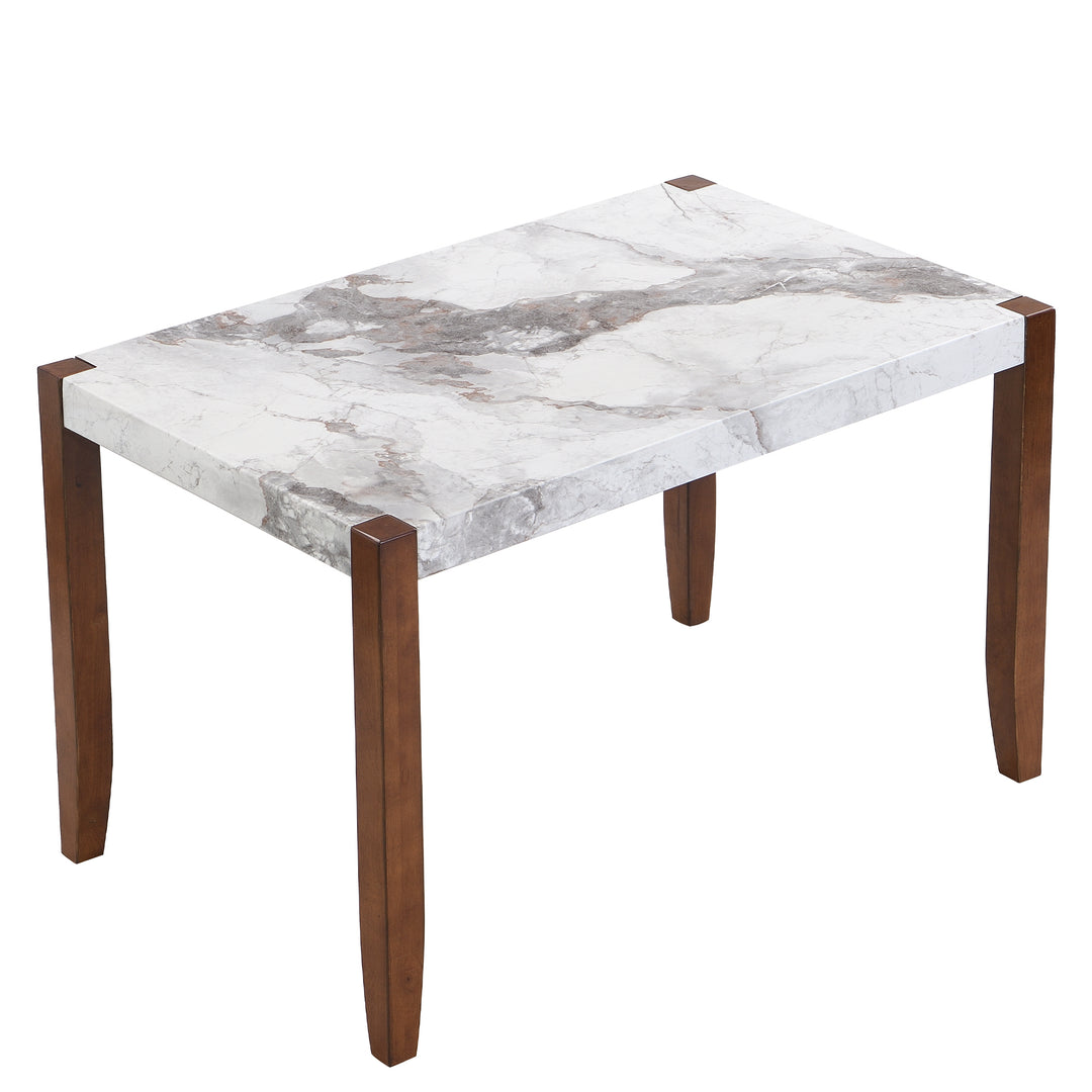 5-piece-faux-marble-dining-table-set-with-rubberwood-legs
