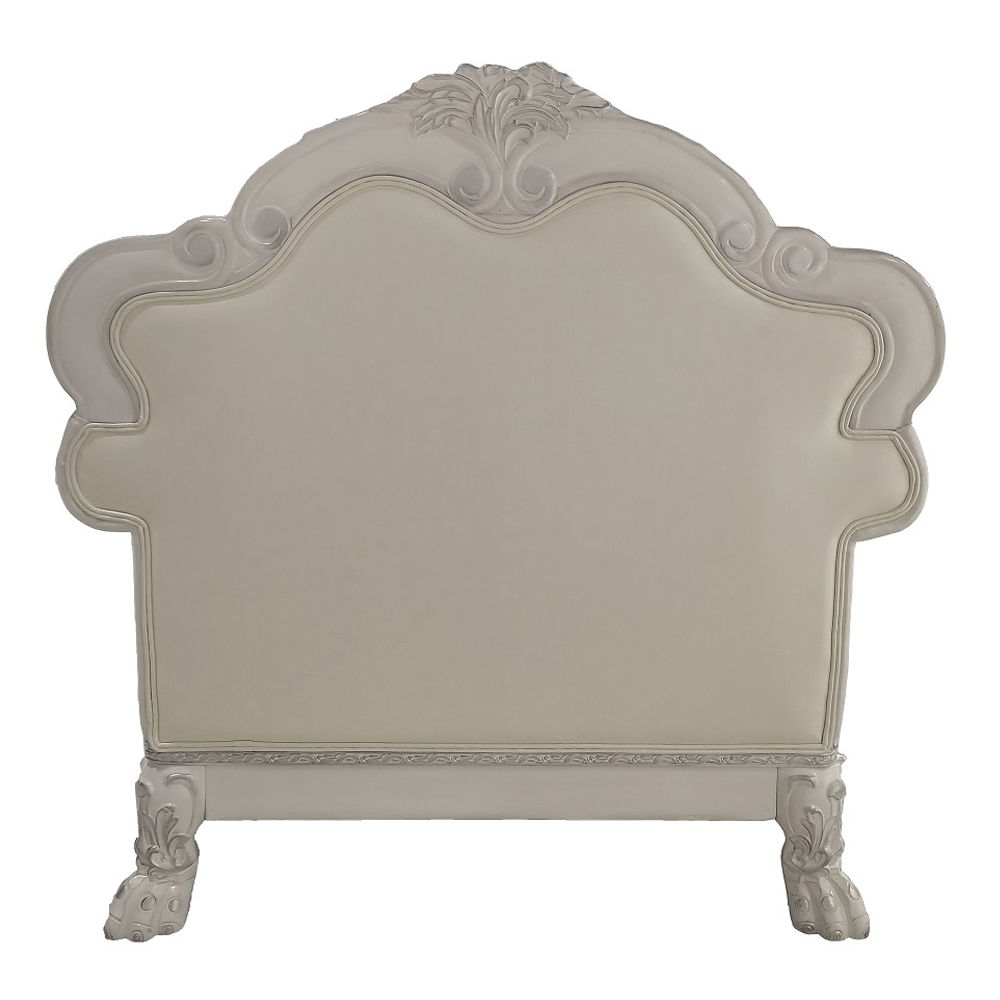 Dresden - Chair With 2 Pillows - Synthetic Leather & Bone White