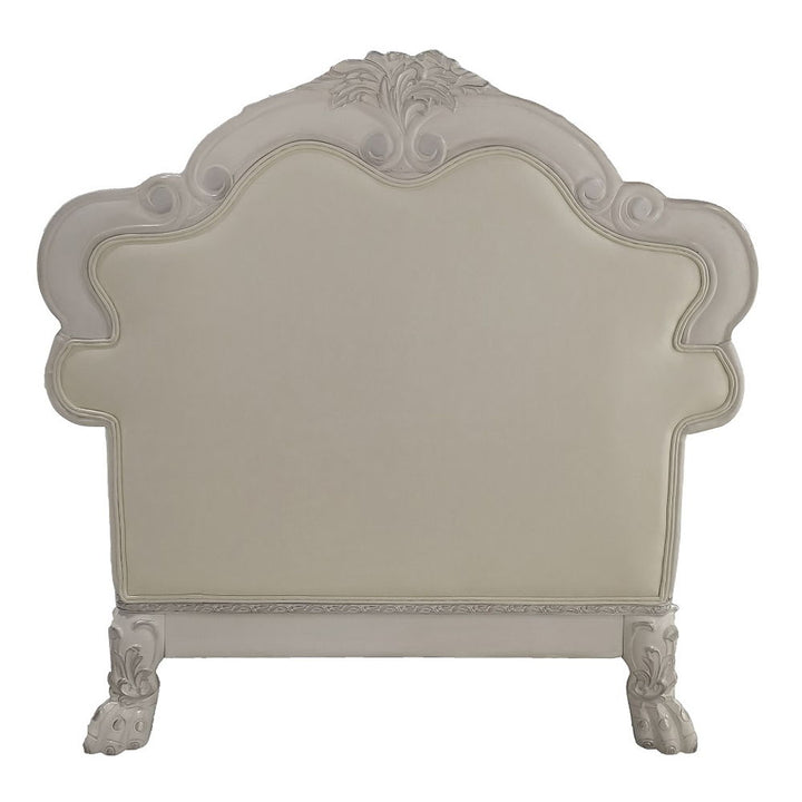 Dresden - Chair With 2 Pillows - Synthetic Leather & Bone White