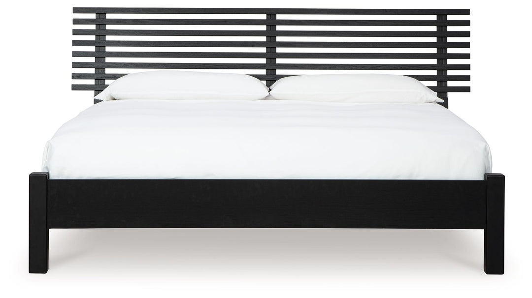 Danziar - King Slat Panel Bed With Low Footboard - Black by Ashley Furniture product image