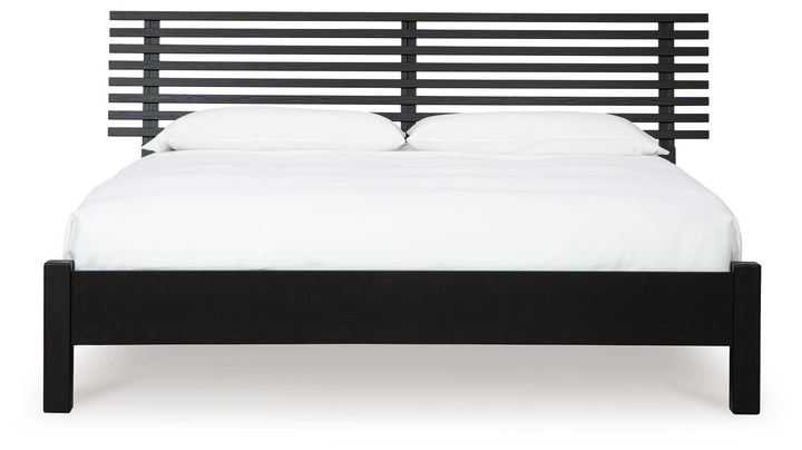 Danziar - King Slat Panel Bed With Low Footboard - Black by Ashley Furniture product image