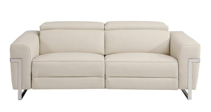 DivanItalia 990 Power Reclining 3-Piece Sofa Set with Power Headrest in Top-Grain Italian Leather - Beige