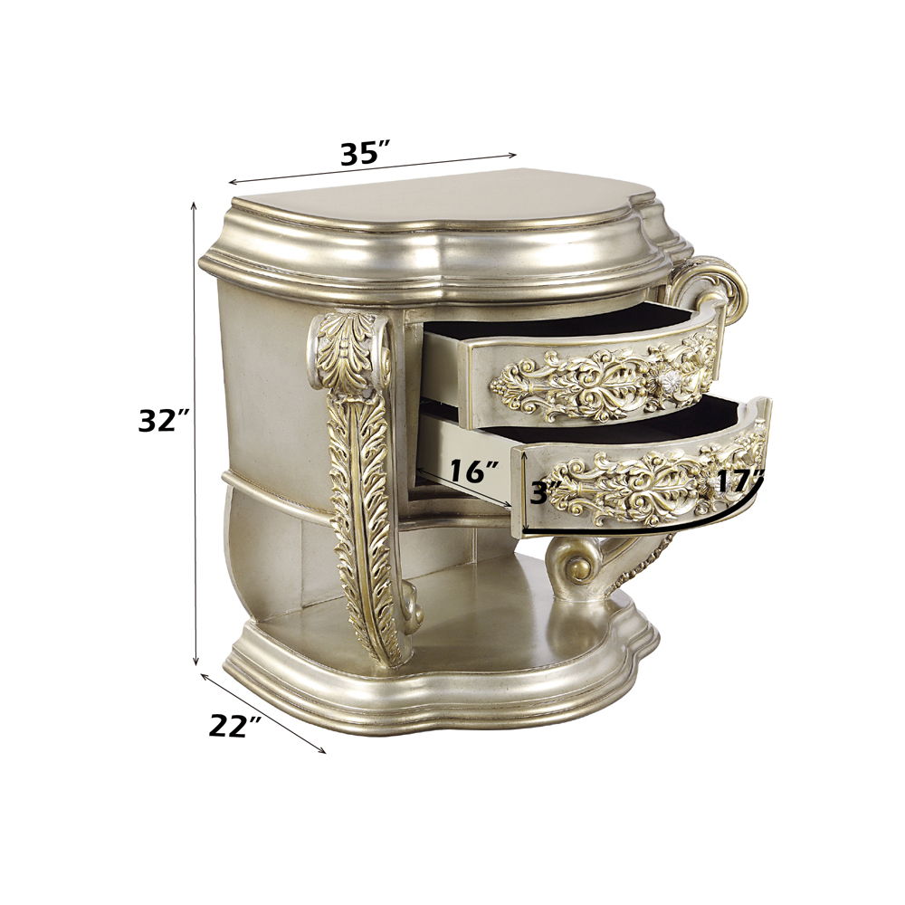 Danae - Nightstand - Champagne & Gold