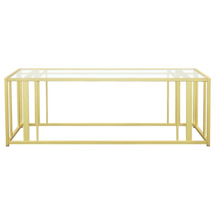 Adri - 3 Piece Coffee And End Table Set - Matte Brass