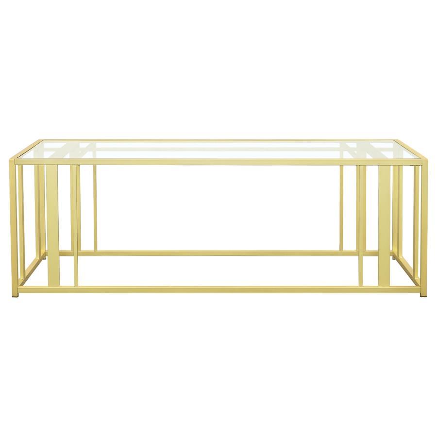 Adri - 3 Piece Coffee And End Table Set - Matte Brass