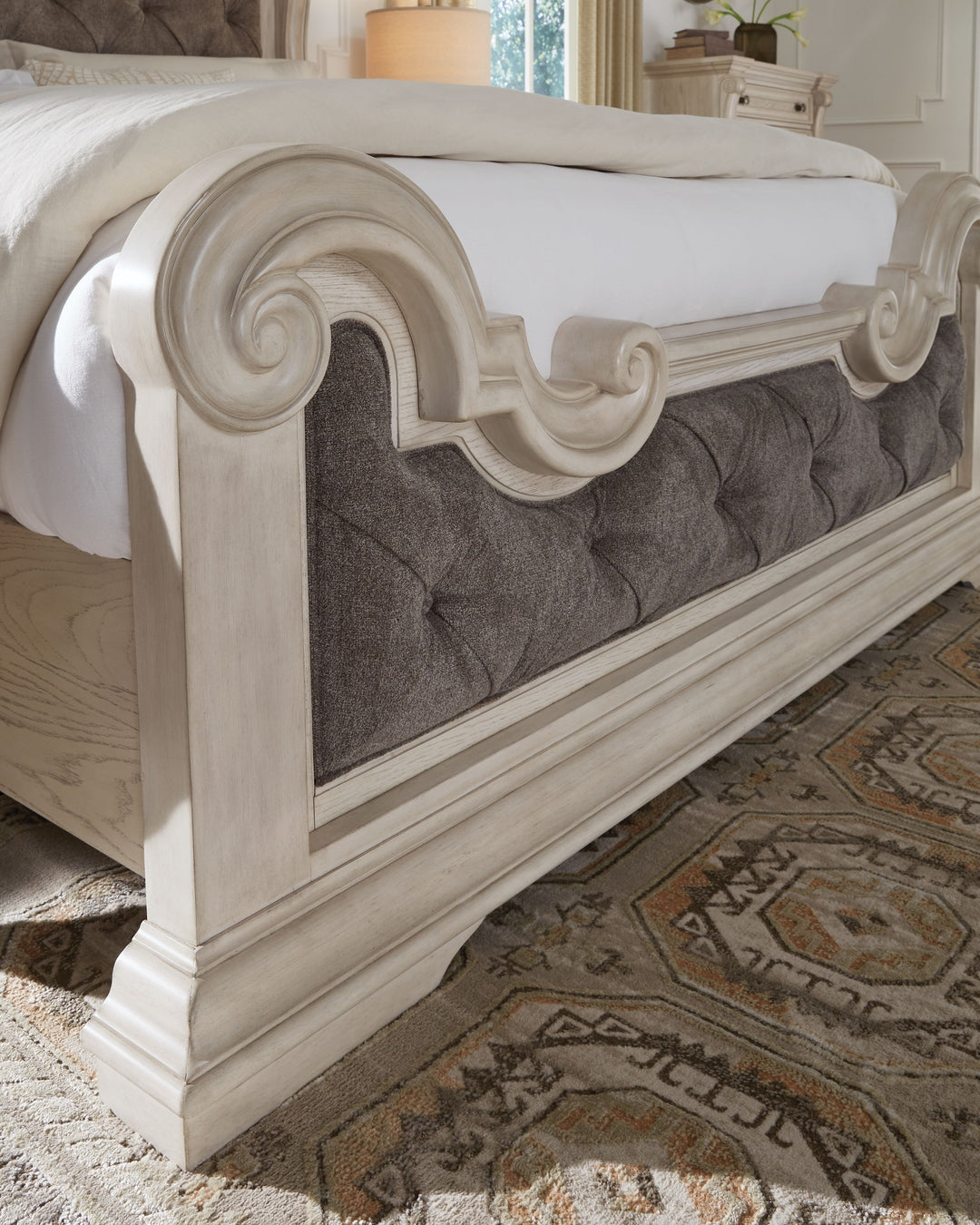 Bruchandi - King Upholstered Panel Bed - Antique White by Ashley Furniture product image