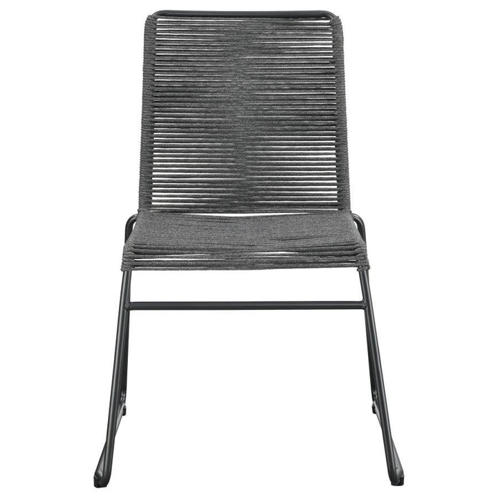 Jerome - Woven Rope Stackable Side Chair  - Charcoal