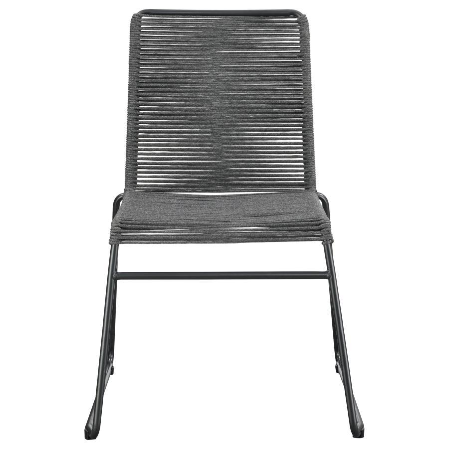 Jerome - Woven Rope Stackable Side Chair  - Charcoal