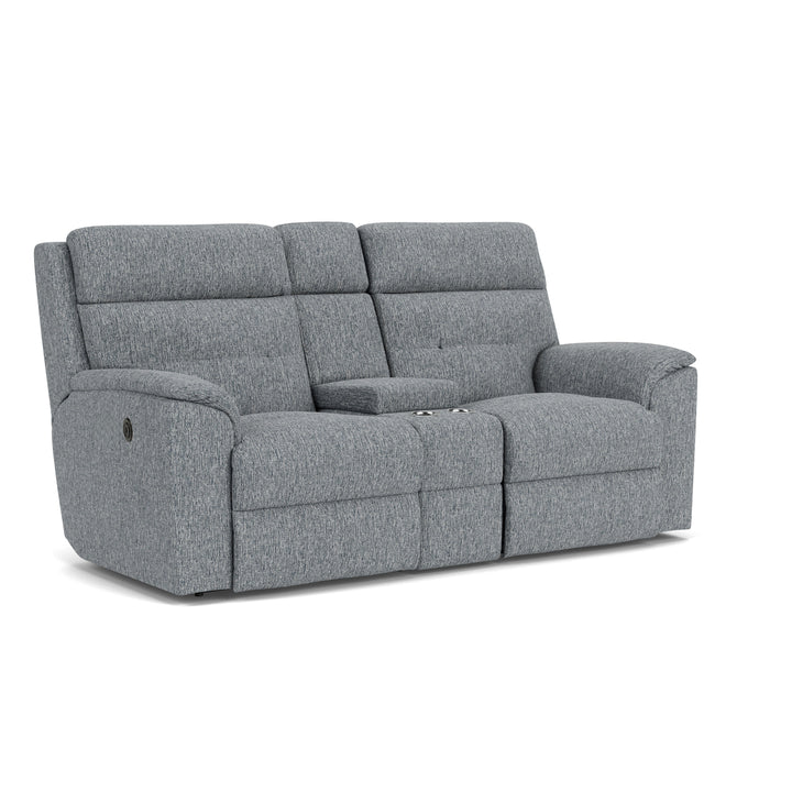 Mason Power Reclining Loveseat With Console Gray
