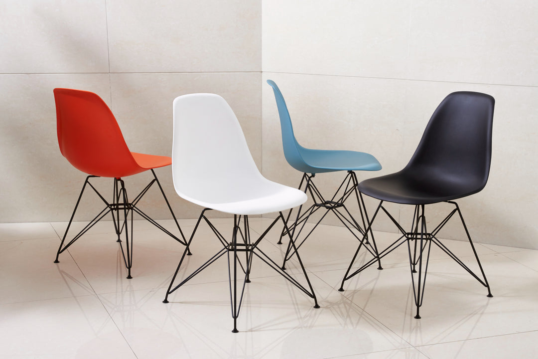 Modus Furniture 9L9766R Rostock Molded Plastic Wire Base Dining Chair In Firecracker