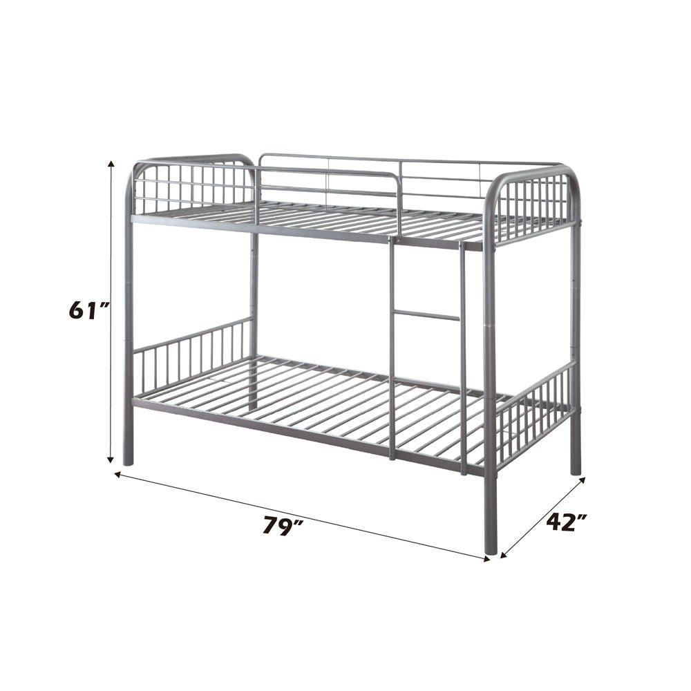 Bristol - Twin Over Twin Bunk Bed - Gunmetal