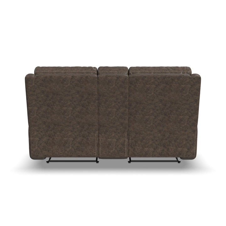 Score Leather Power Reclining Loveseat with Console &amp; Power Headrests &amp; Lumbar