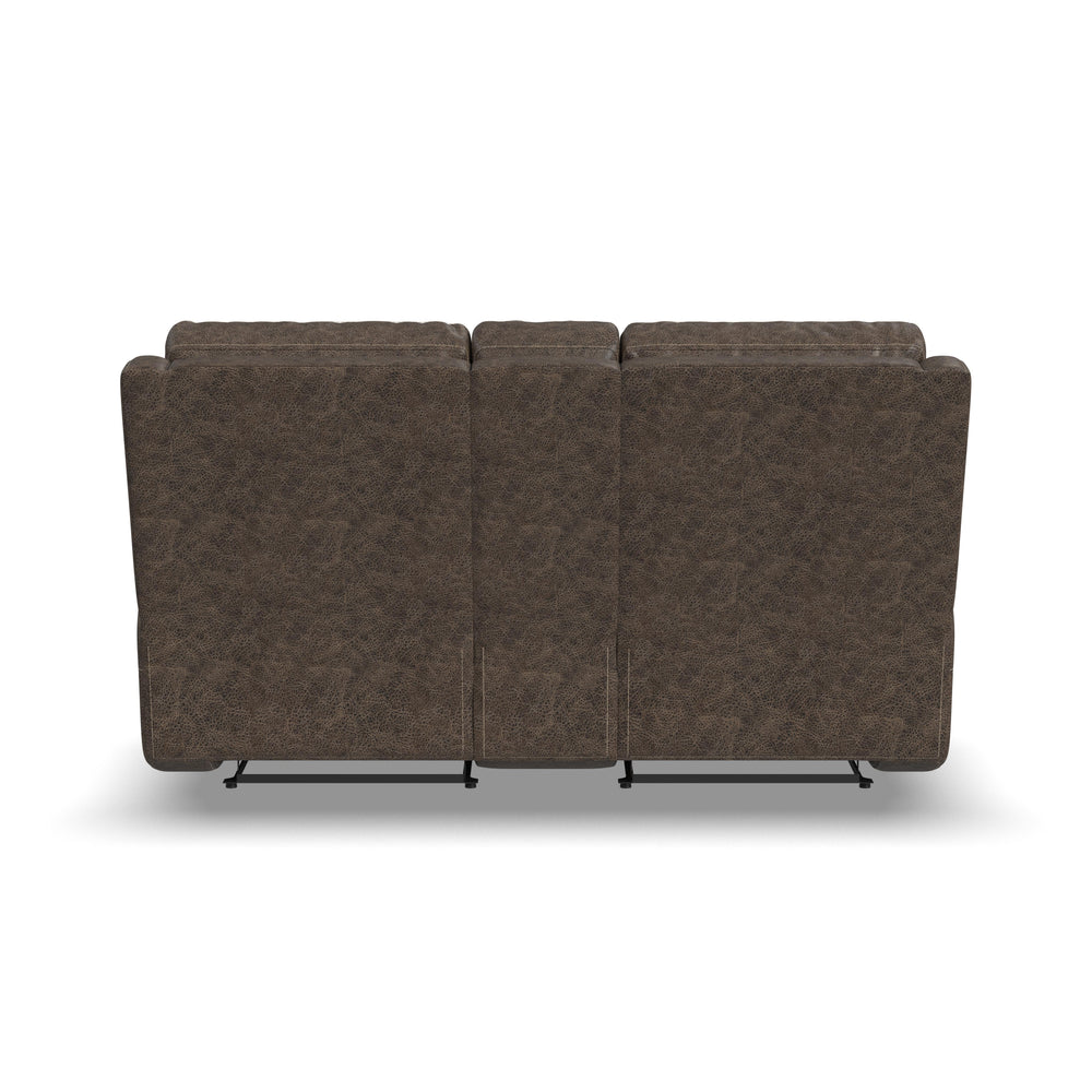 Score Leather Power Reclining Loveseat with Console & Power Headrests & Lumbar