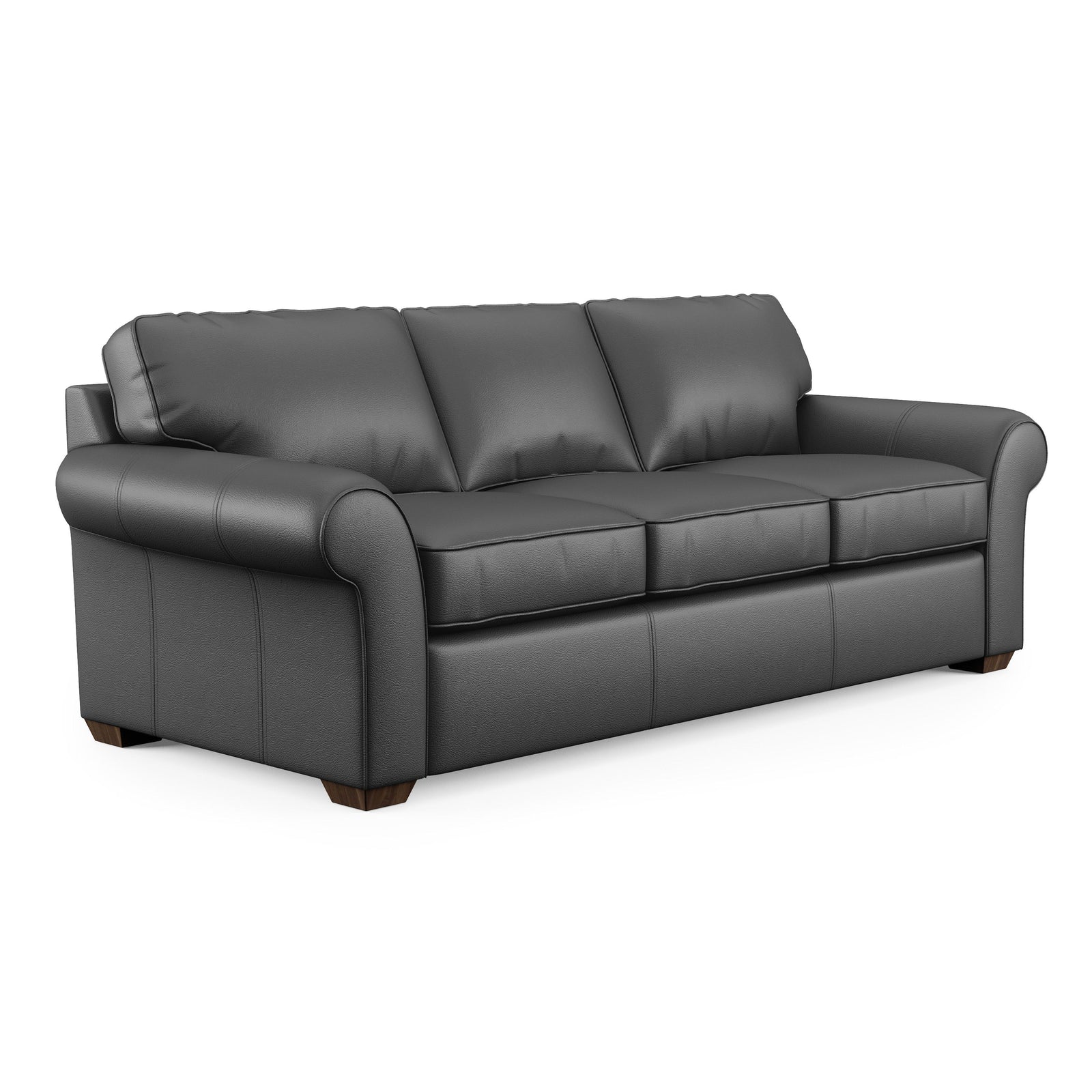 Vail 91" Leather Sofa Dark Gray