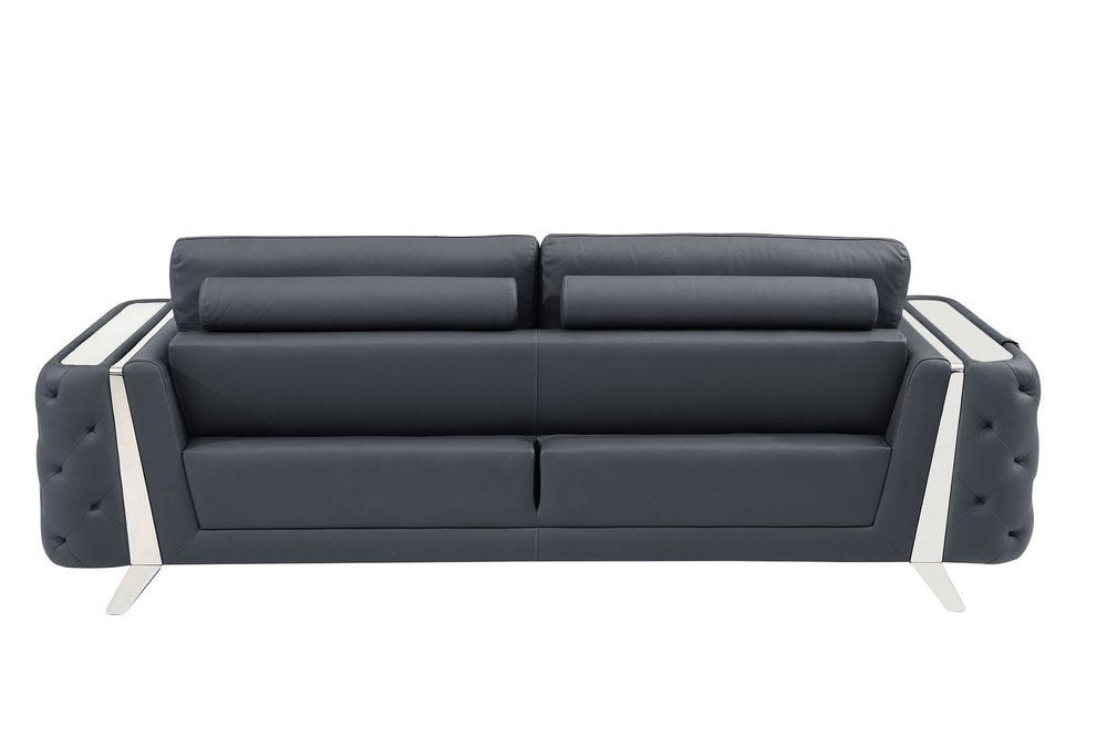 DivanItalia 1050 Sofa in Top-Grain Italian Leather - Dark Gray