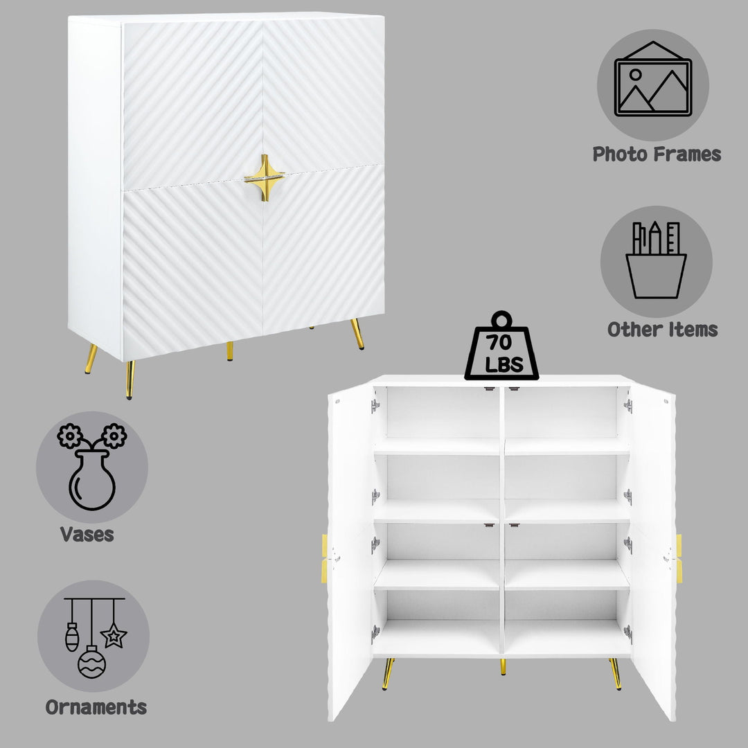 Gaines - High Gloss Accent Cabinet - White