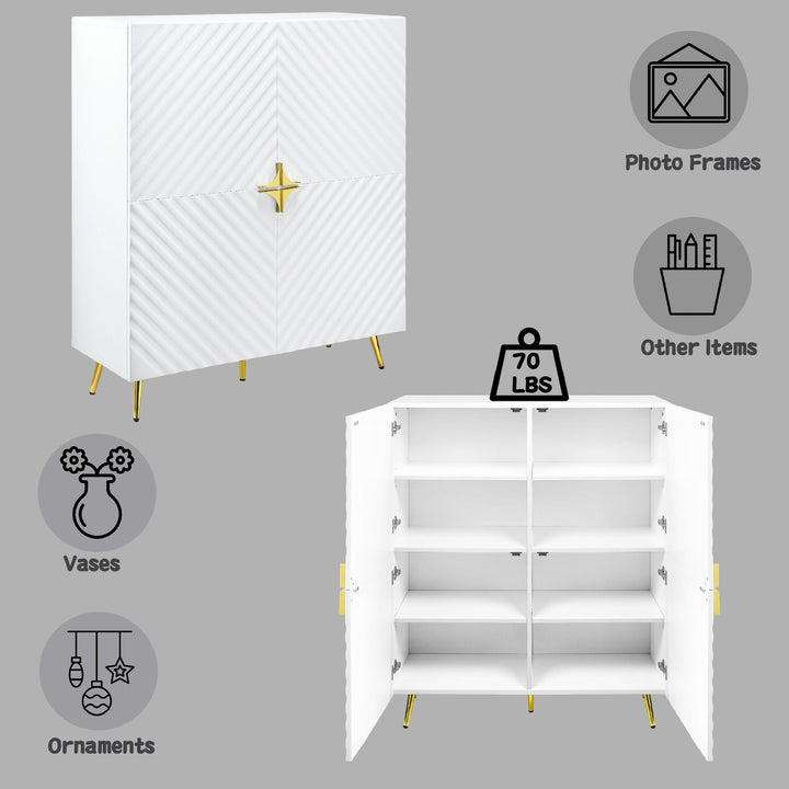 Gaines - High Gloss Accent Cabinet - White