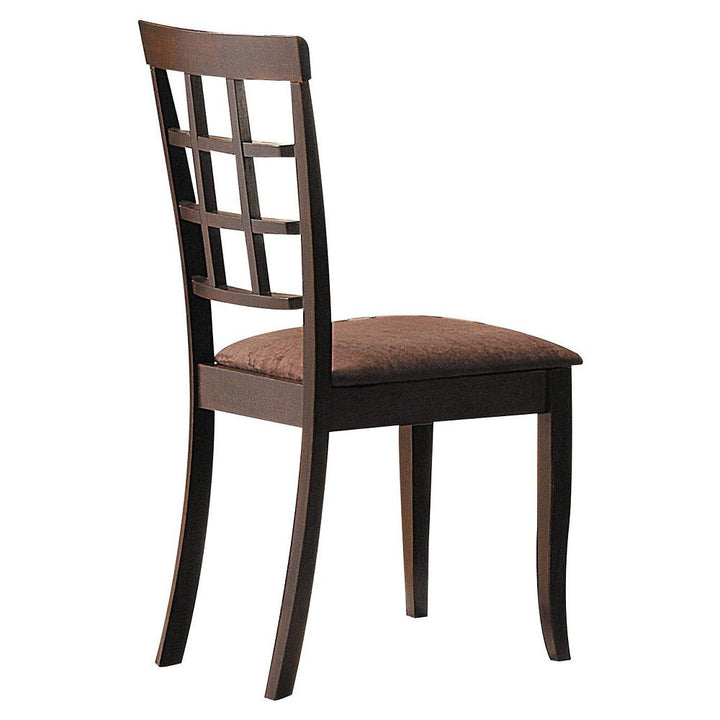 Cardiff - 18" Side Chair Set of 2) - Dark Brown Microfiber & Espresso