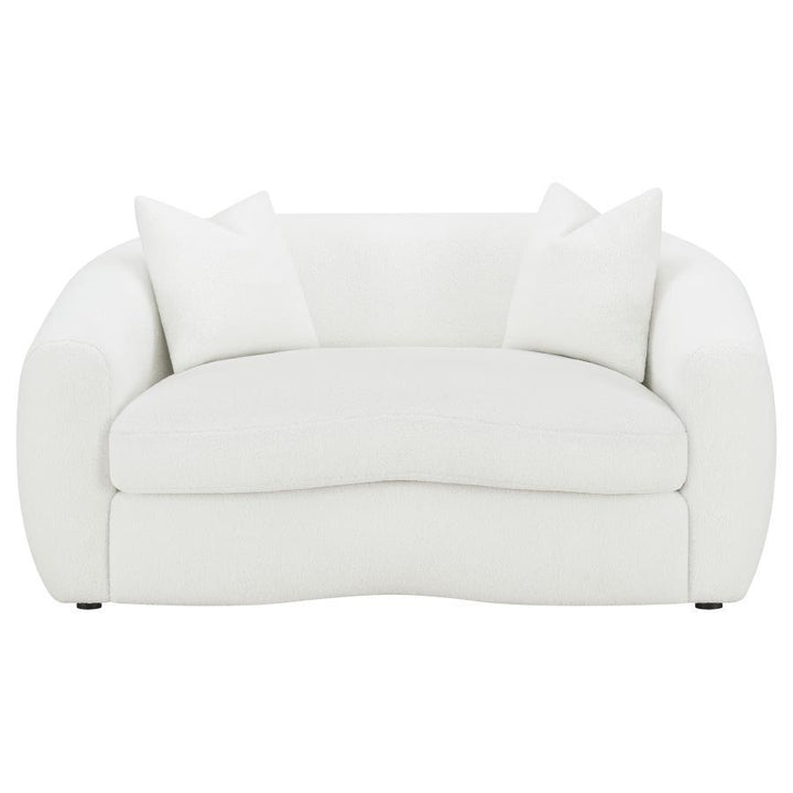 Isabella - 2 Piece Faux Sheepskin Upholstered Sofa Set - Natural