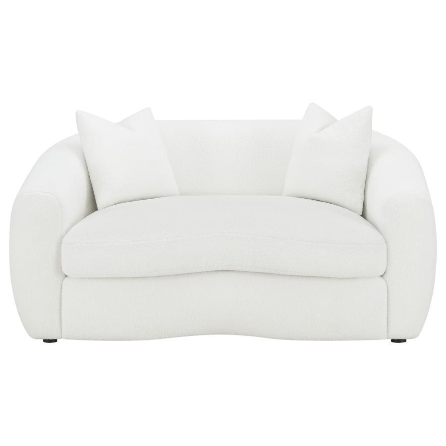 Isabella - 2 Piece Faux Sheepskin Upholstered Sofa Set - Natural