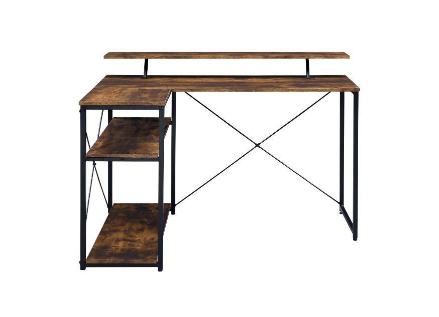 Drebo - Writing Desk - Weathered Oak & Black