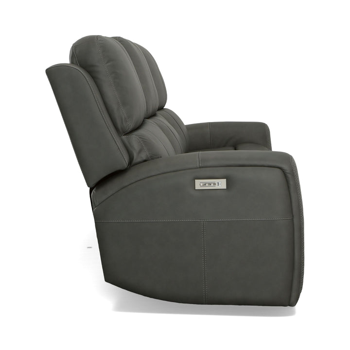 Flexsteel 1043-62PH-94602 Linden  Power Reclining Sofa With Power Headrests & Lumbar  Charcoal