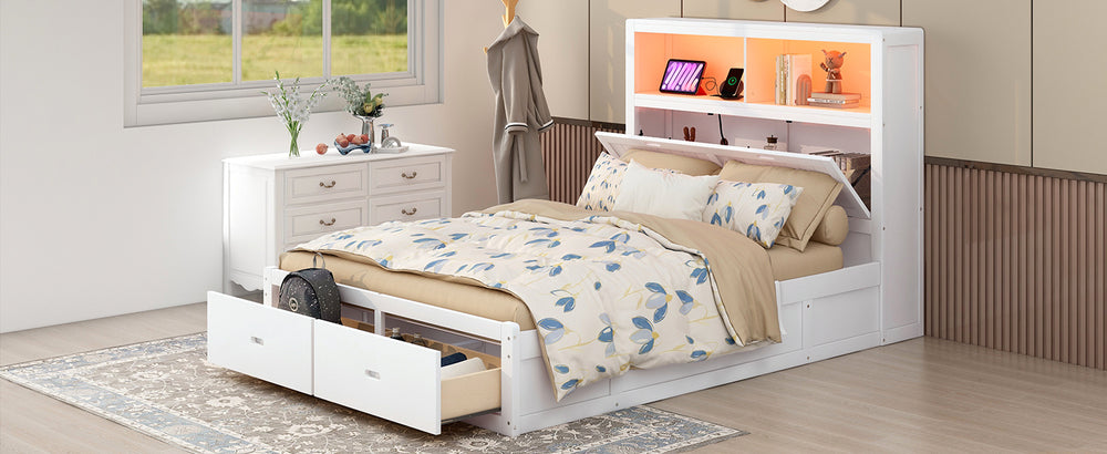 wood-queen-size-hydraulic-platform-bed-with-storage-led-headboard-charging-station-and-2-drawers
