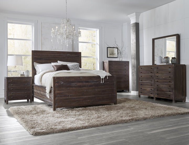 Modus Furniture 8T06L5 Townsend Solid Wood Panel Bed In Java