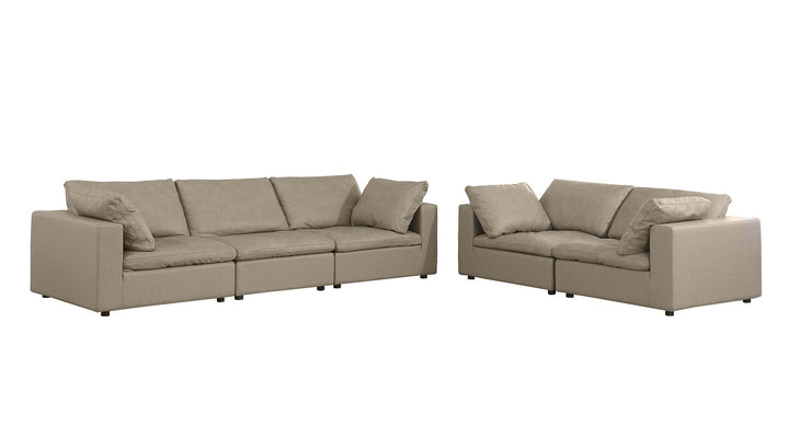 DivanItalia 1100 2-Piece Sofa Set – Top-Grain Italian Leather - Beige