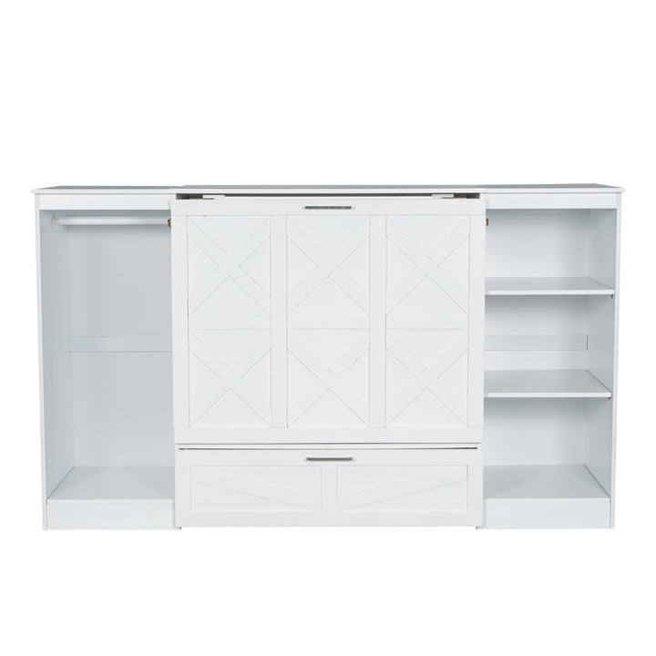 2twin-size-murphy-bed-with-bedside-shelves-and-wardrobe-white