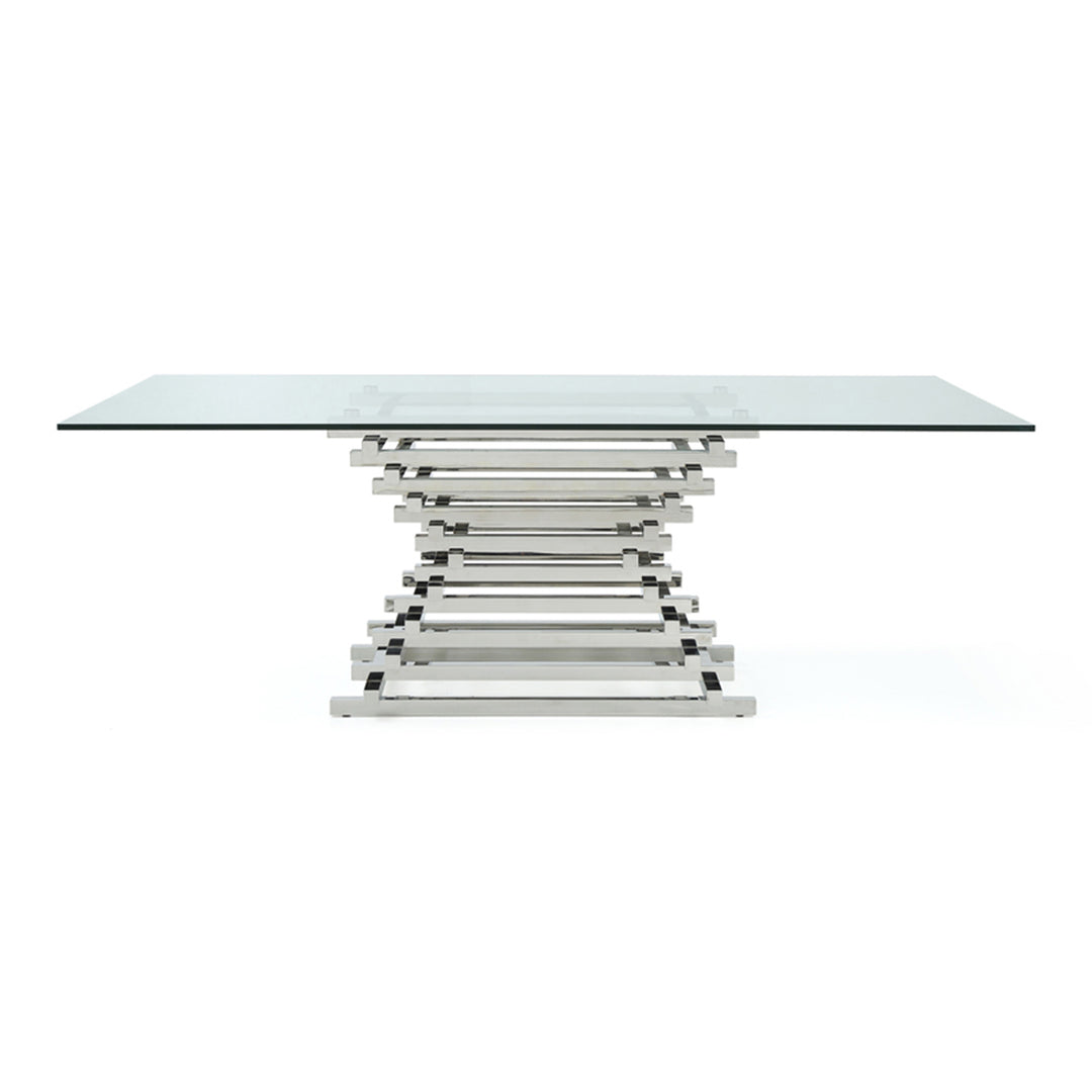 Crawford Modern Clear Glass Dining Table