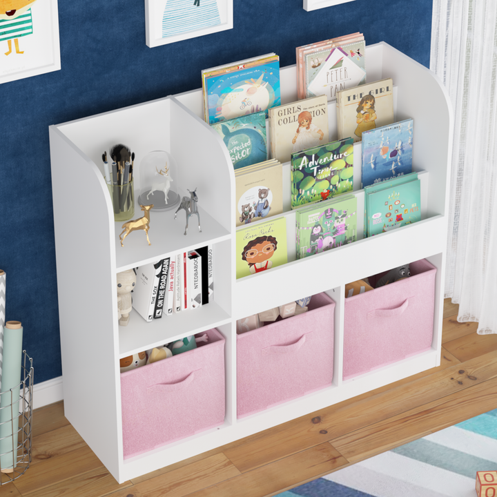 kids-bookcase-and-bookshelf-multifunctional-bookcase-white-pink