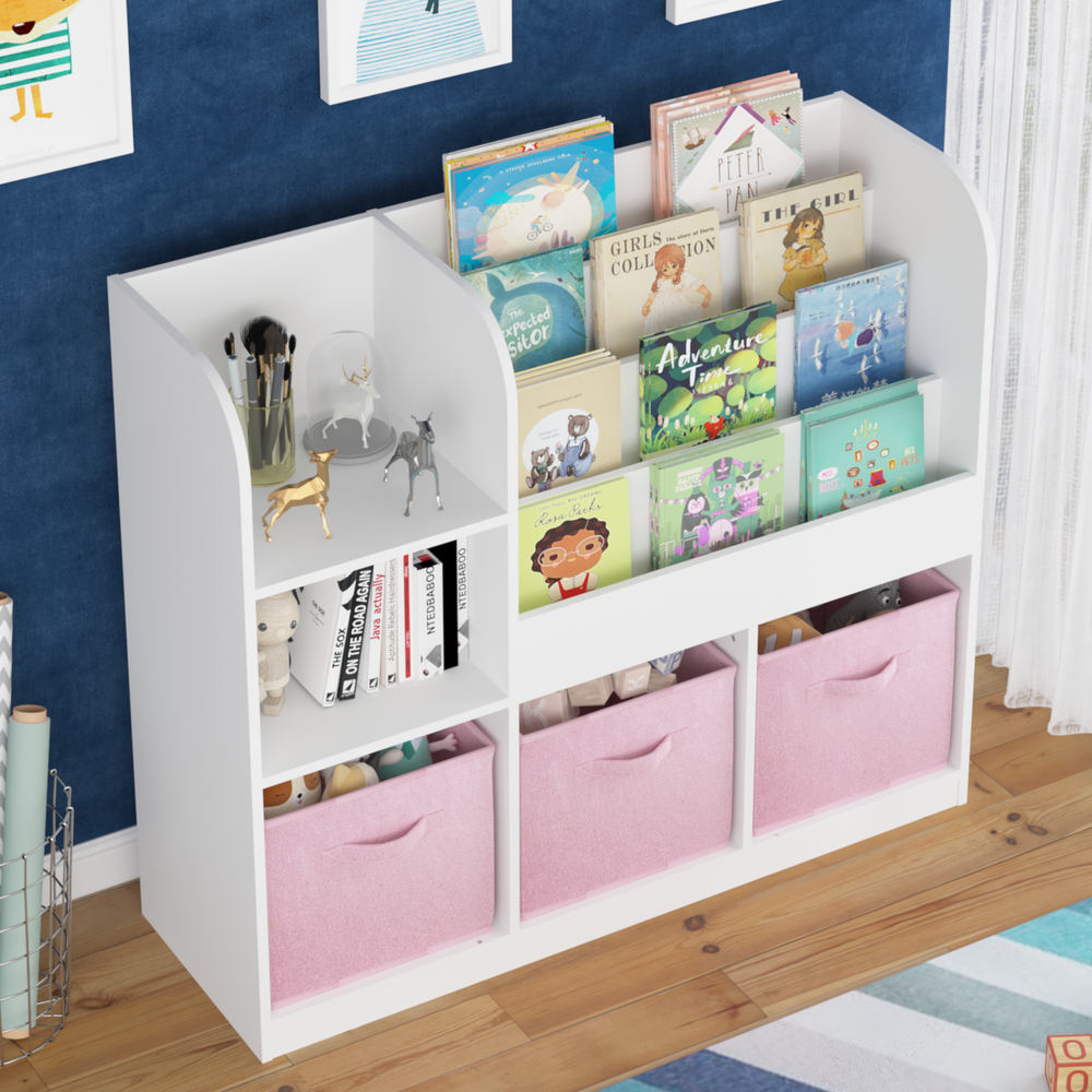 kids-bookcase-and-bookshelf-multifunctional-bookcase-white-pink