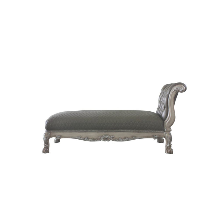 Dresden - Chaise With Pillow - Namibia Synthetic Leather & Vintage Bone White