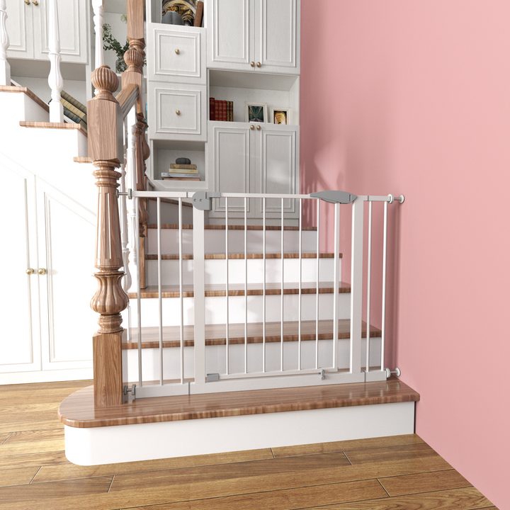 Baby Gate for Stairs, Dog Gate Indoor for Doorways, White