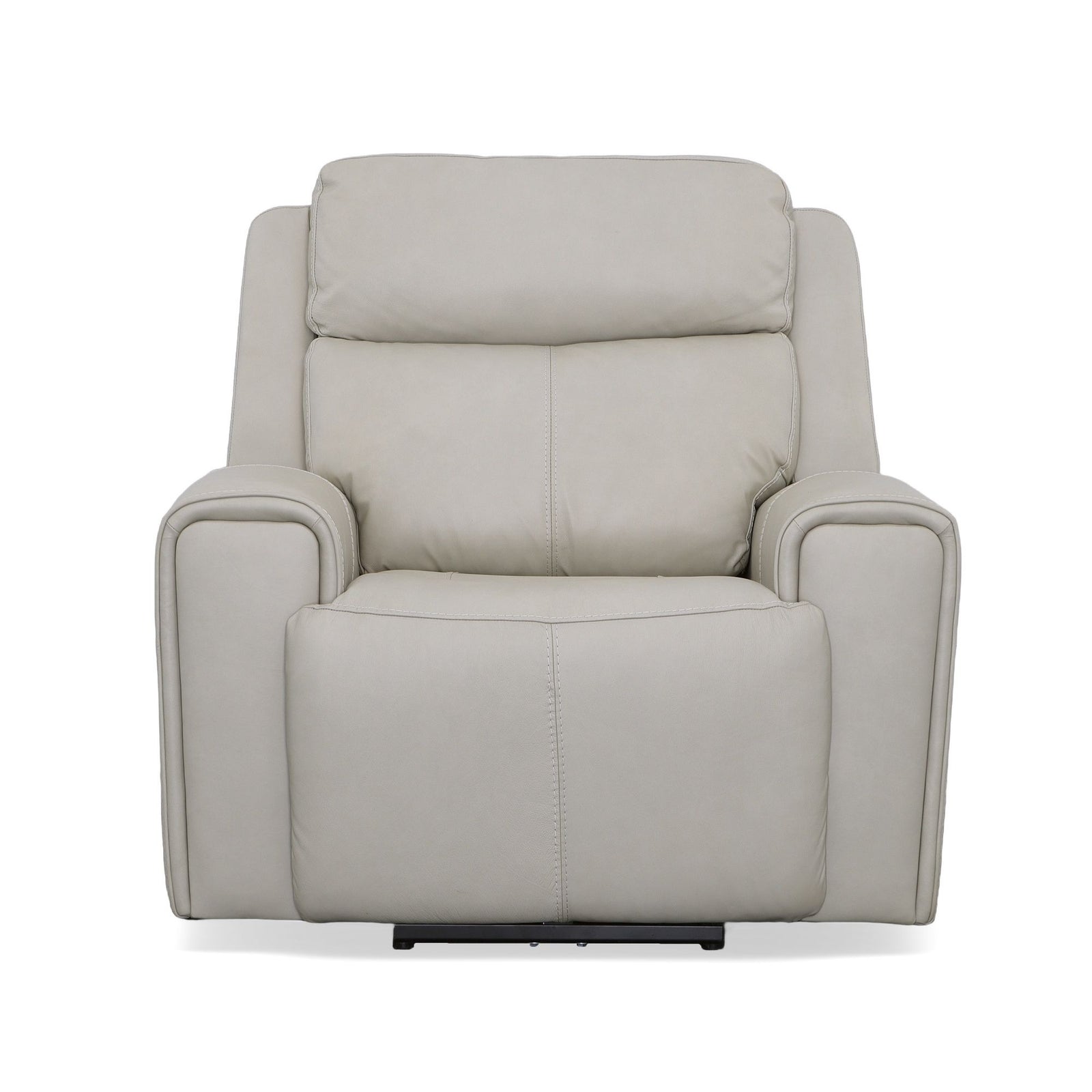 Barnett Leather Power Recliner with Power Headrest & Lumbar in Gray Matters