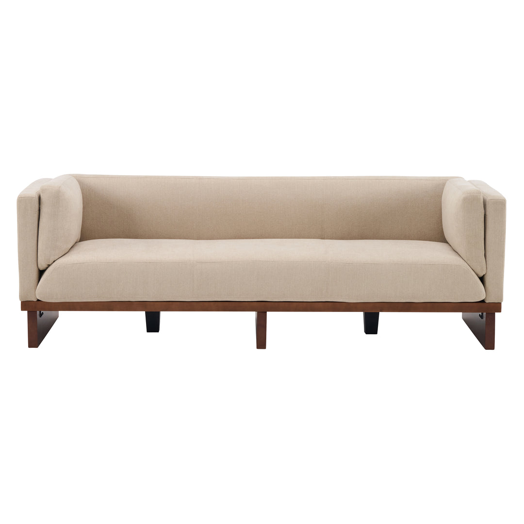 87" Recessed Arm Sofa – Almond