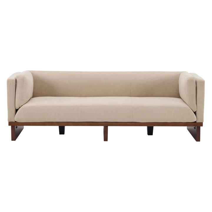 87" Recessed Arm Sofa – Almond