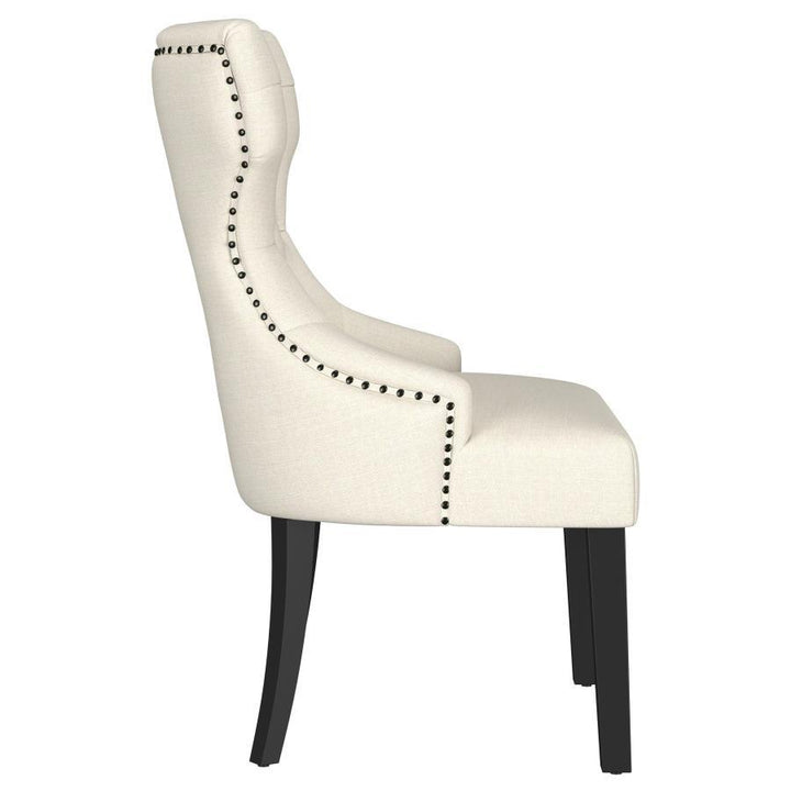 Baney - Fabric Upholstered Dining Side Chair - Beige And Black