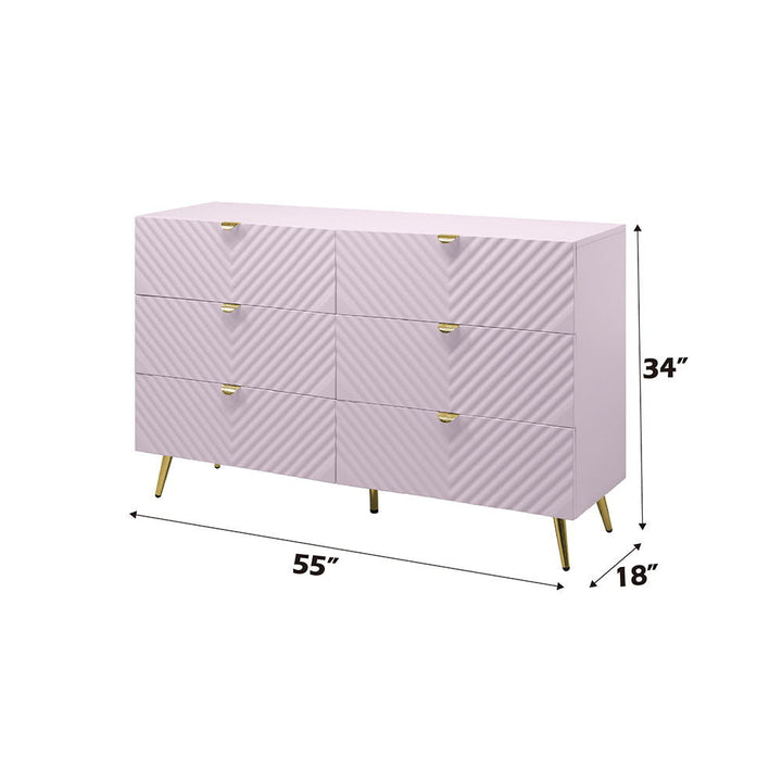 Gaines - Dresser - Pink High Gloss