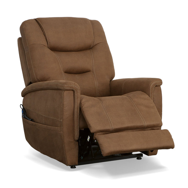 Shaw Fabric Power Lift Recliner with Power Headrest &amp; Lumbar in Russet