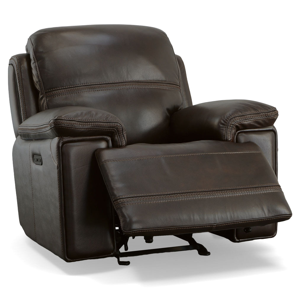 Fenwick Leather Power Gliding Recliner with Power Headrest in Dark Chocolate