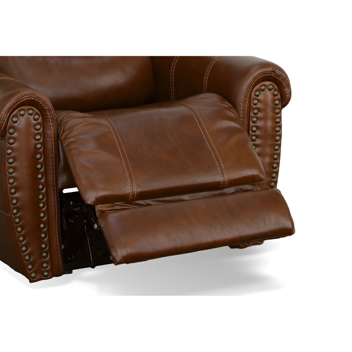 Oscar Leather Power Recliner with Power Headrest in Grizzly