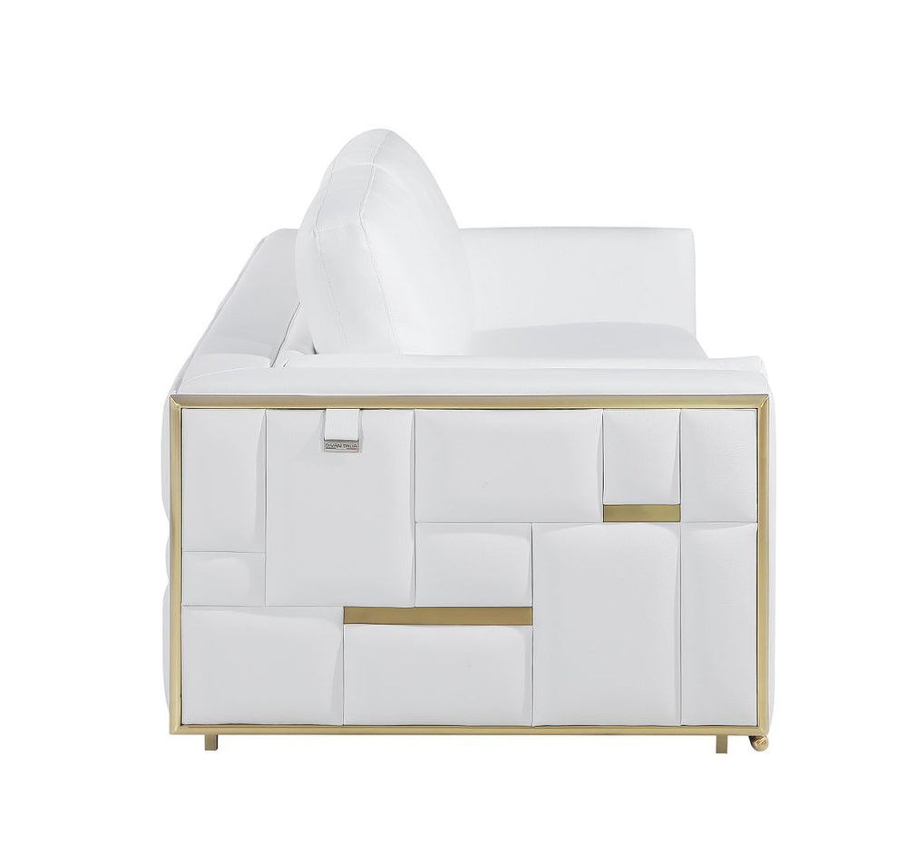 DivanItalia 1130 Loveseat in Top-Grain Italian Leather - White