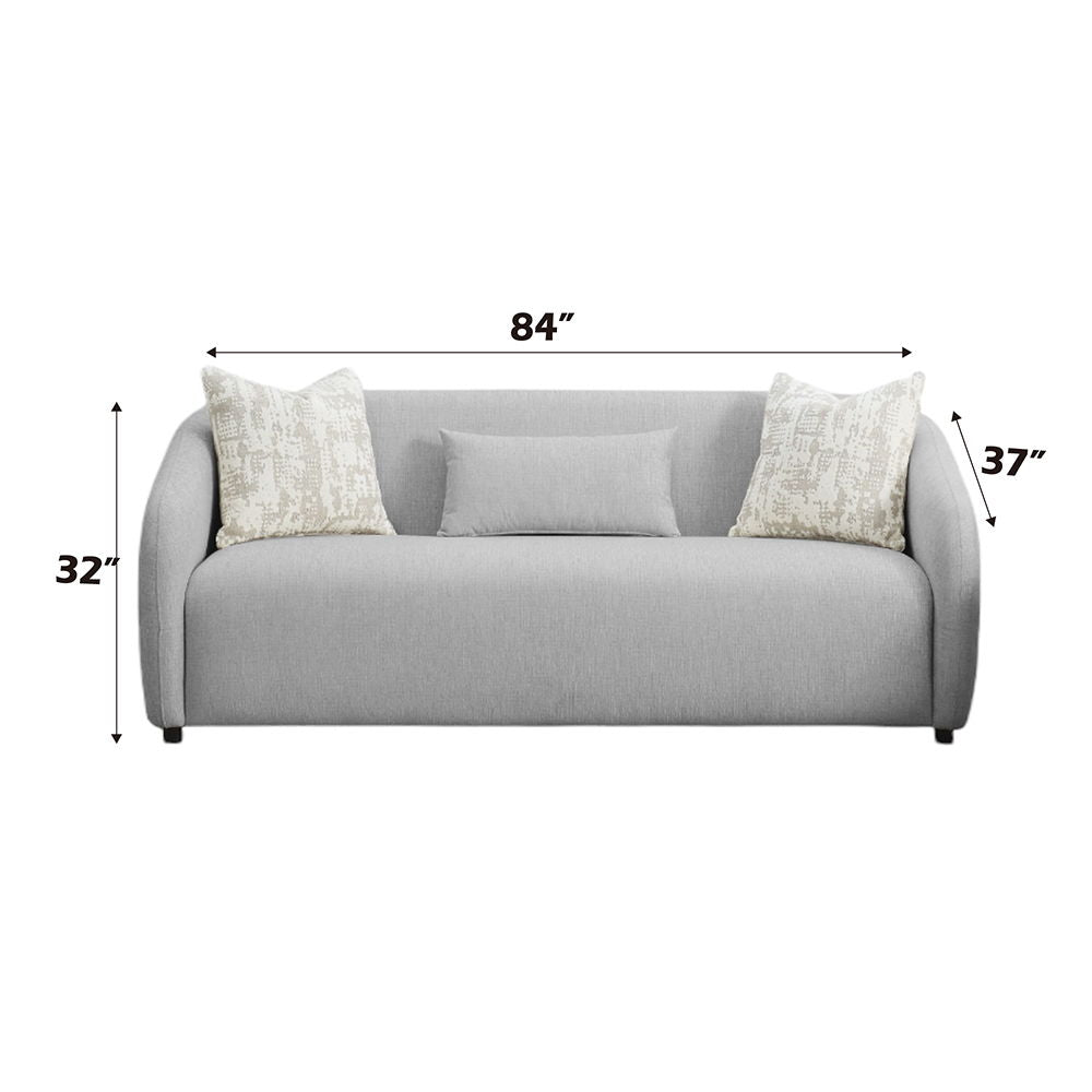 Etienne - Sofa With 3 Pillows - Gray Linen