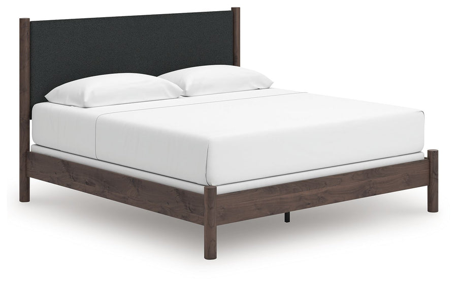 Pamytta - King Upholstered Panel Bed - Brown by Ashley Furniture product image