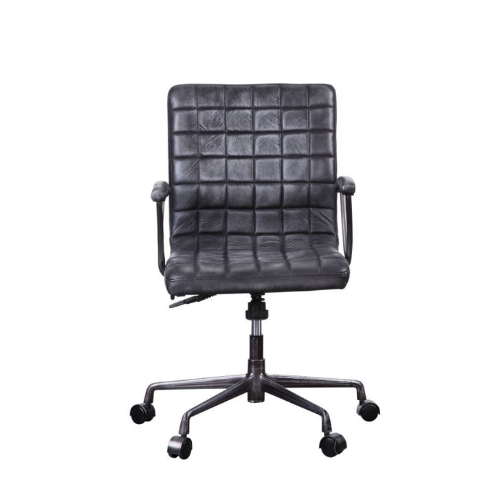 Barack - Office Chair - Vintage Black Top Grain Leather & Aluminum