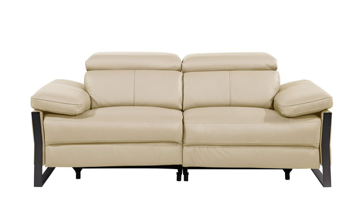 DivanItalia 1246 Top Grain Italian Leather Loveseat with Power Headrest - Beige